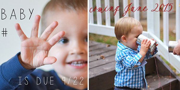 Left: Zimmerman baby announcement, right: Kassner baby announcement